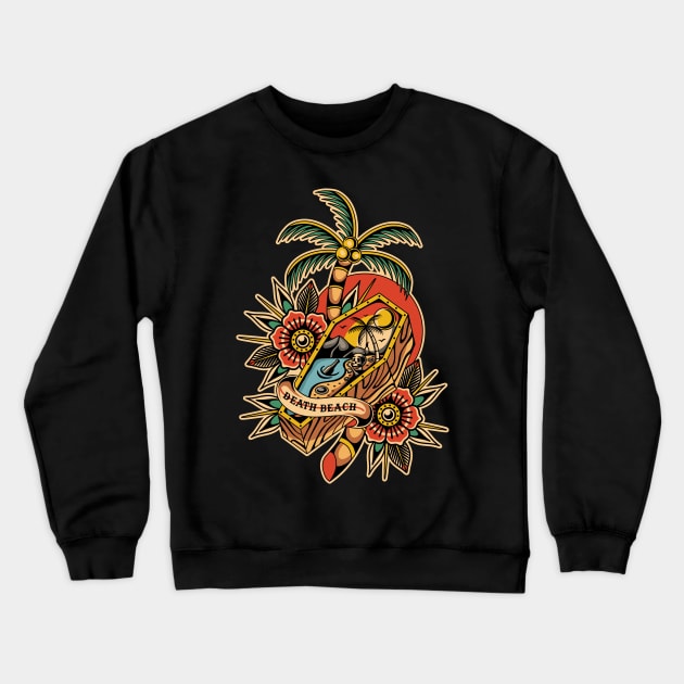 Traditional tattoo beach Crewneck Sweatshirt by Abrom Rose